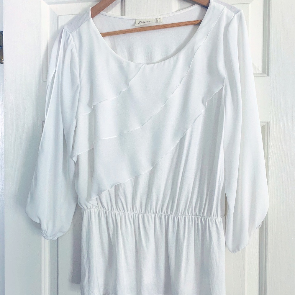 Anthropologie/Deletta Women's Size M White Blouse